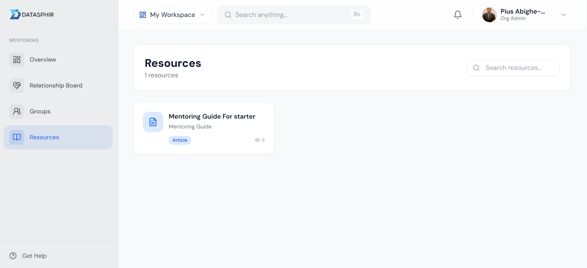 Mentorsphir Resource Library